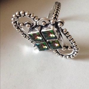 925 mystic topaz ring
